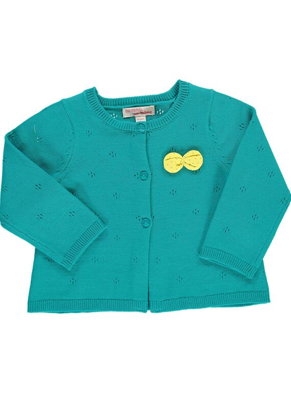 Girls' knitted cardigan CIJOGIL6B / 18SG09R8CAR202