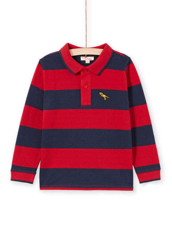 Polo rojo y azul marino de rayas para niño MOJOPOL6 / 21W90212POL505