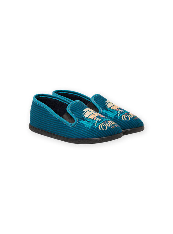 Patucos de color azul petróleo con estampado de paisaje para niño MOPANTOUT / 21XK3621D0B715