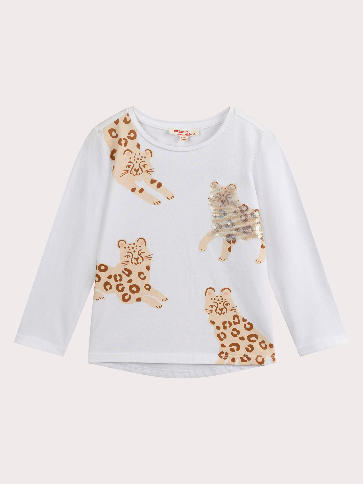 Camiseta de color crudo con estampado de leopardo para nina comprar online Camisetas Camisetas de tirantes DPAM