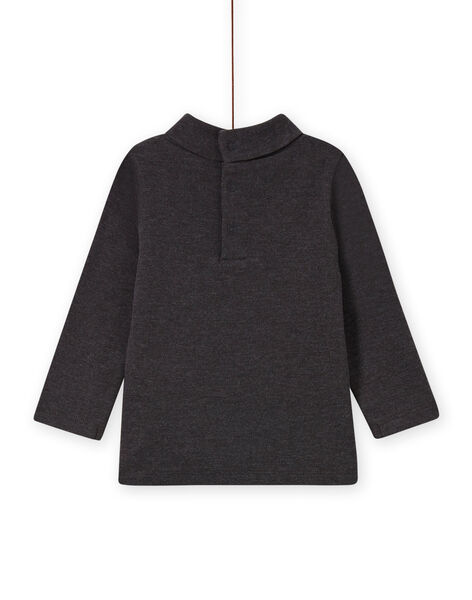 Jersey fino de cuello vuelto gris antracita con estampado de zorro para bebé niño MUSAUSOUP / 21WG10P1SPL944