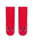 Calcetines de color rojo con estampado de leopardo para bebé niña MYIJOSOQB1 / 21WI0911SOQ511