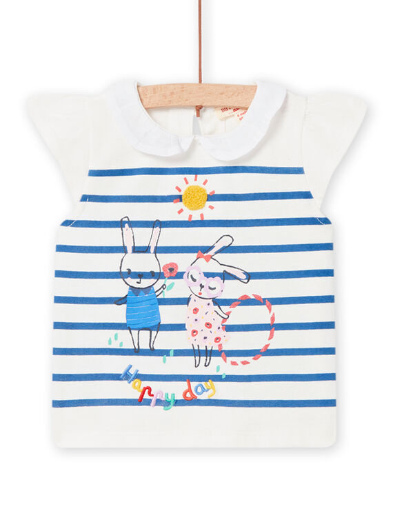 Camiseta marinera con estampado de conejos para bebé niña NILUBRA / 22SG09P1BRA001