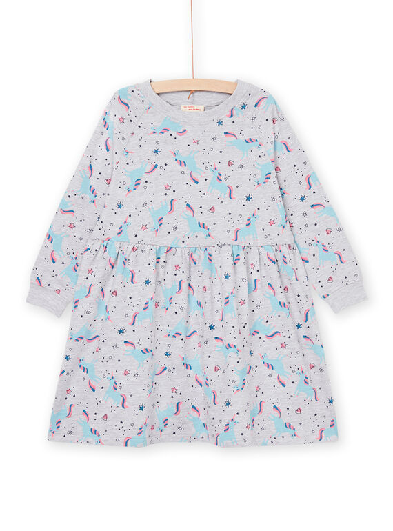 Vestido de muletón con estampado de unicornio y fantasía PAJOROB2 / 22W901B1ROB943