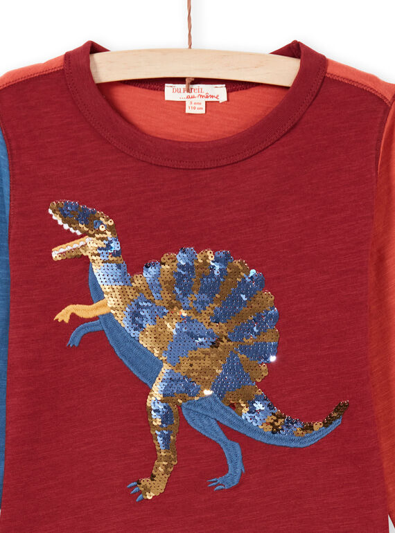 Camiseta de color rojo y azul marino para niño MOPATEE3 / 21W902H1TML719