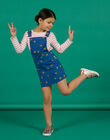 Pichi de twill de twill azul con estampado de leopardo para niña NAGAROB2 / 22S901O1ROBC220