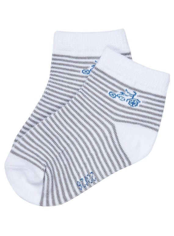 Calcetines de color blanco de rayas de color gris para bebé niño JYUPOECHO / 20SI10G1SOQ000