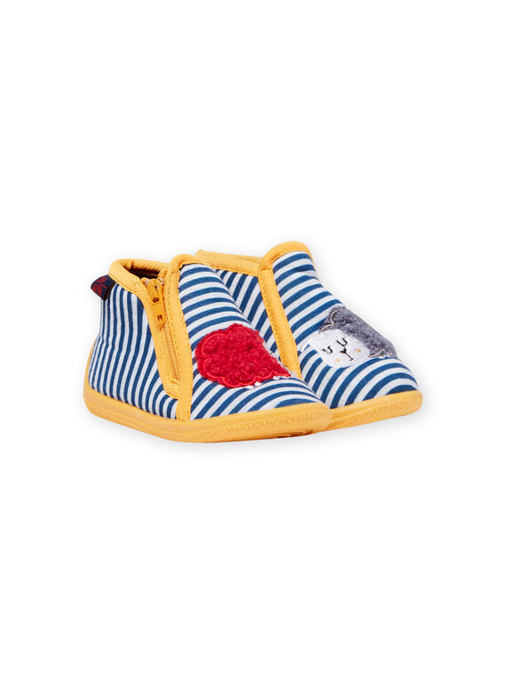 Patucos de color gris jaspeado de rayas con estampado de ovejas para bebé niño MUPANTSHEEP / 21XK3832D0A943