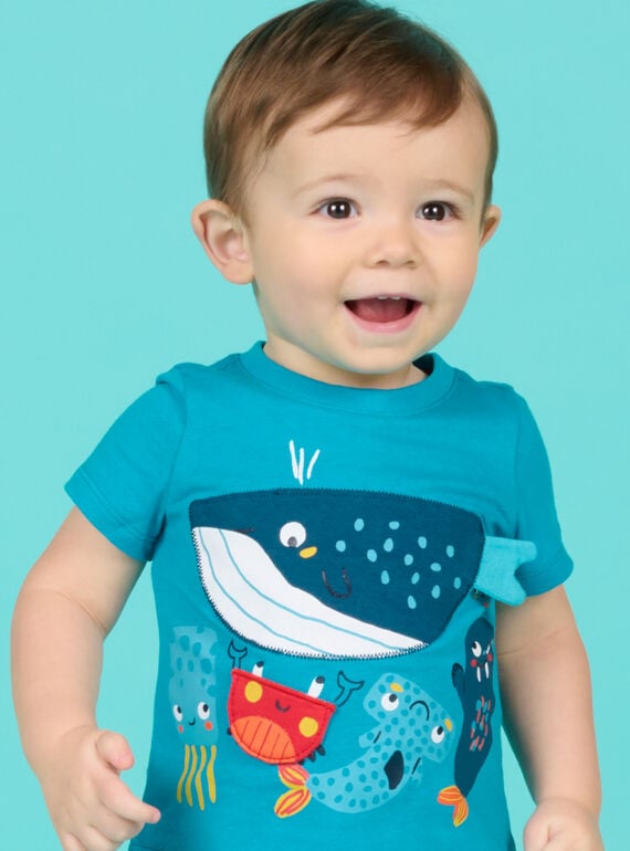 dulce frente notificación Camiseta azul de manga corta para bebé niño : comprar online - Camisetas |  DPAM