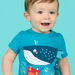 Camiseta azul de manga corta para bebé niño