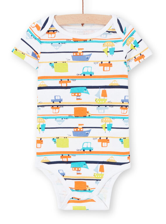 Body de manga corta con estampado coches para bebé niño LEGABODVOI / 21SH1425BDL000