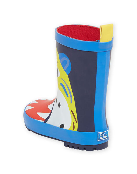 Botas de agua azul marino con estampado de tigre para niño NOPLUITIGER / 22KK3662D0C070