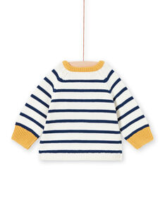Jersey de color crudo y azul marino de rayas para bebé niño MUMIXPUL / 21WG10J1PUL001
