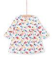 Vestido de color crudo y azul, con estampado floral, para bebé niña LIHAROB1 / 21SG09X1ROB001