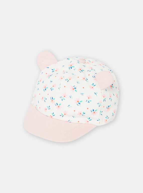 Gorra de color crudo con estampado floral para bebé niña TYIJACHA2 / 24SI09E2CHA001