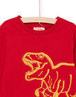 Camiseta roja de manga larga con estampado de dinosaurio POJOTEE1 / 22W902B4TML505