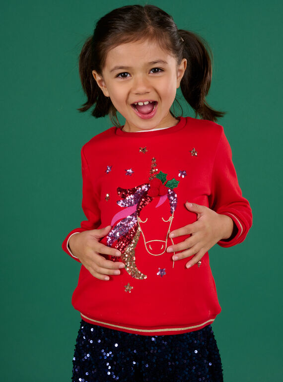 Sudadera de manga larga con estampado de unicornio navideño PANOSWEA / 22W901V1SWEF529