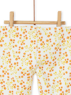 Leggings forrados de color crudo y amarillo con estampado floral para bebé niña LINAUPAN / 21SG09L1PAN001