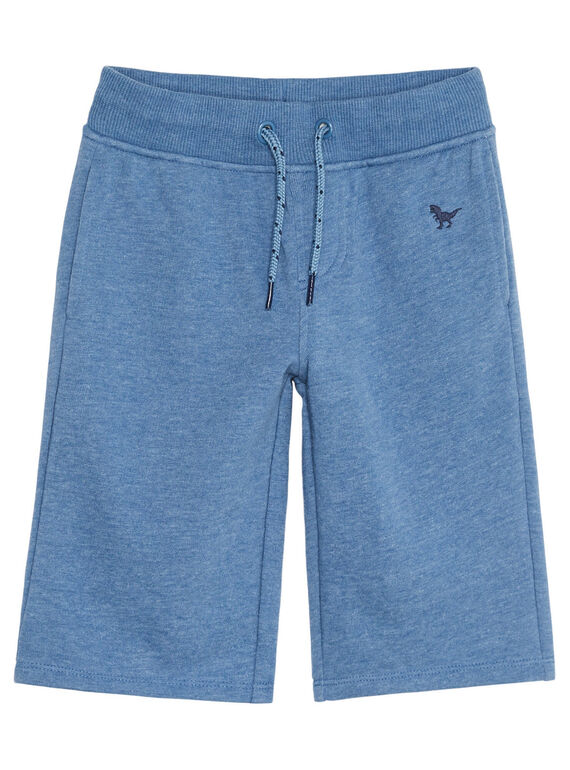 Bermudas de muletón de azul jaspeado para niño JOJOBER5EX / 20S90256D25C206