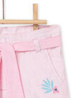 Short rosa de rayas para bebé niña NIFICSHO2 / 22SG09U1SHOD303