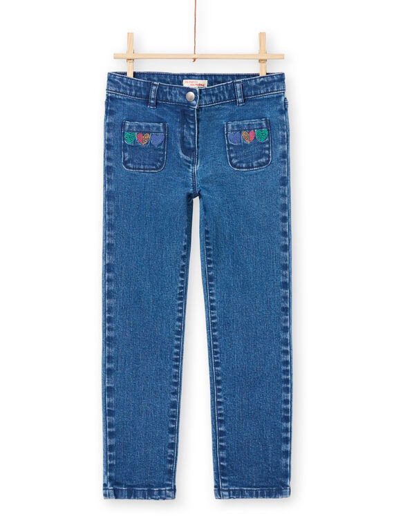 Vaquero con estampado de corazones para niña MAMIXJEAN / 21W901J1JEAP269