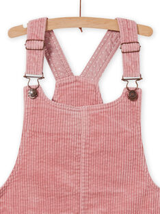 Vestido-peto de color rosa viejo de pana para niña MASAUROB2 / 21W901P3ROB303
