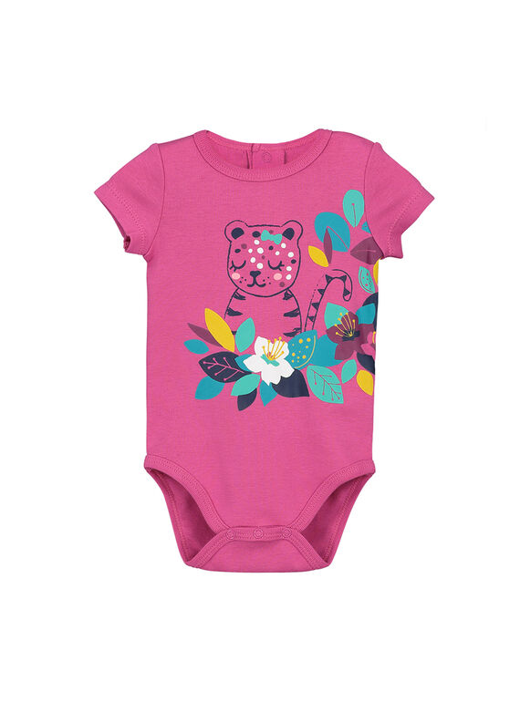 Body de manga corta para bebé niña FEFIBODPAN / 19SH13I5BDL712