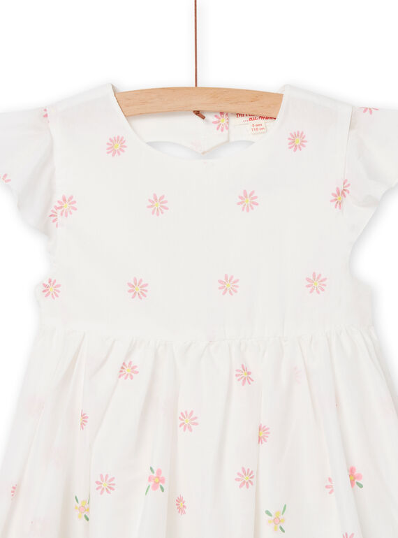 Vestido crudo con estampado floral para niña NASOROB4 / 22S901Q1ROB001