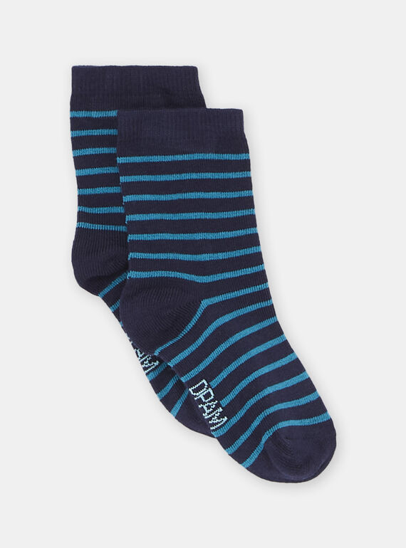 Calcetines azules con estampado de rayas para bebé niño SYUJOCHOR3 / 23WI10B1SOQ622