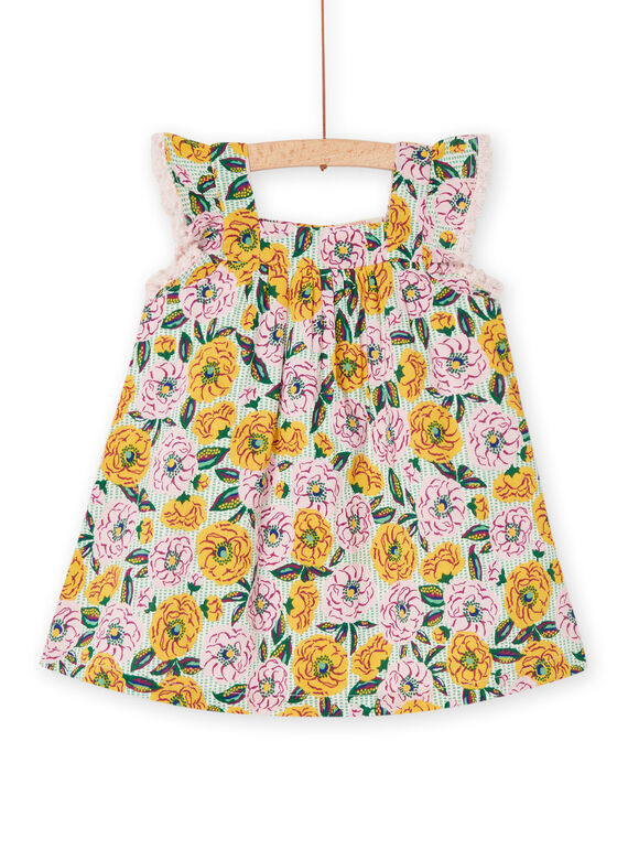 Vestido violeta y verde con estampado floral RIEXOROB1 / 23SG09V2ROB001