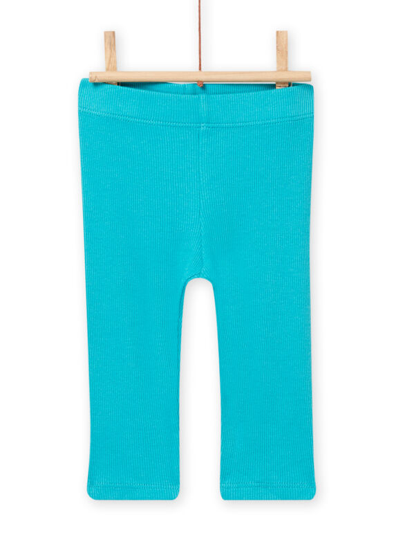 Leggings elásticos de color azul turquesa para bebé niña NYIJOLEG2 / 22SI0963CAL202