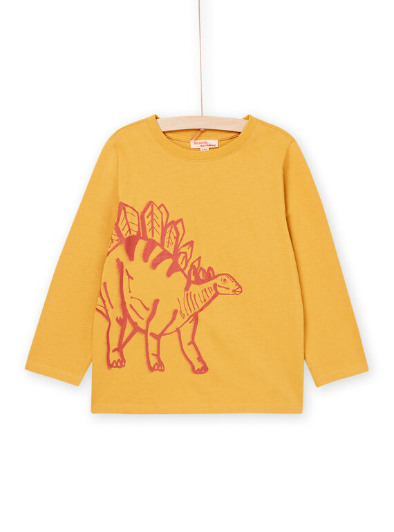 Camiseta amarilla de manga larga con estampado de dinosaurio POJOTEE3 / 22W902B5TML106