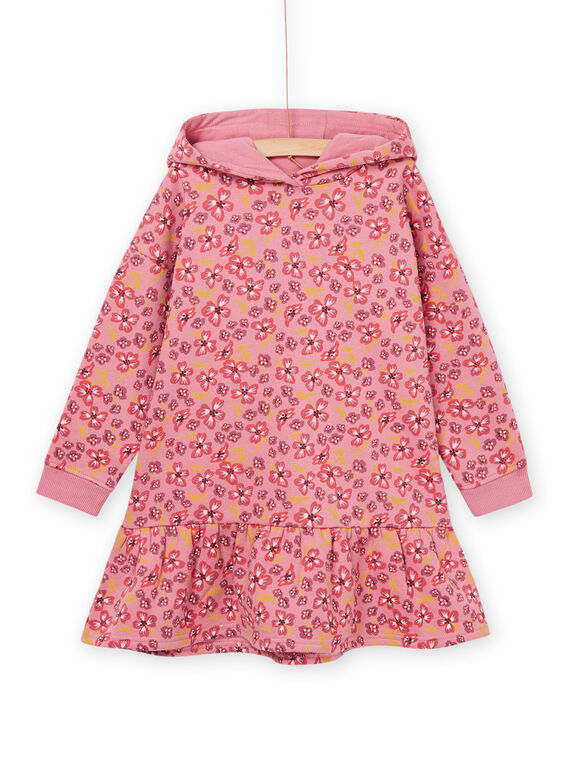 Vestido de muletón con capucha y estampado floral PAPRIROB2 / 22W901P3ROBD318