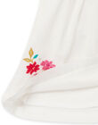 Vestido crudo con bordado floral para bebé niña NIFLAROB3 / 22SG09R2ROB001