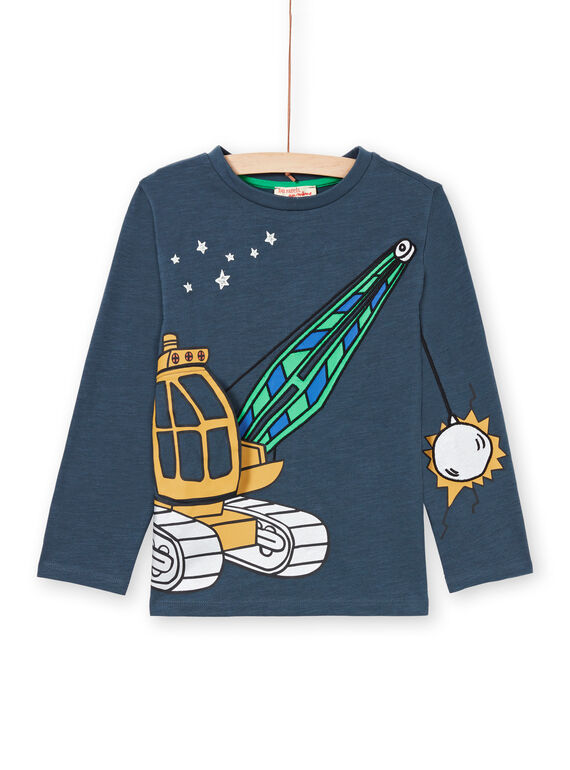 Camiseta de color azul marino para niño MOCOTEE3 / 21W902L2TMLC202