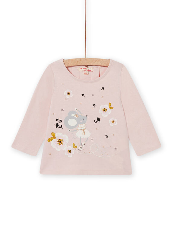 Camiseta rosa con estampado de ratón de fantasía para bebé niña MIHITEE / 21WG09U1TMLD328