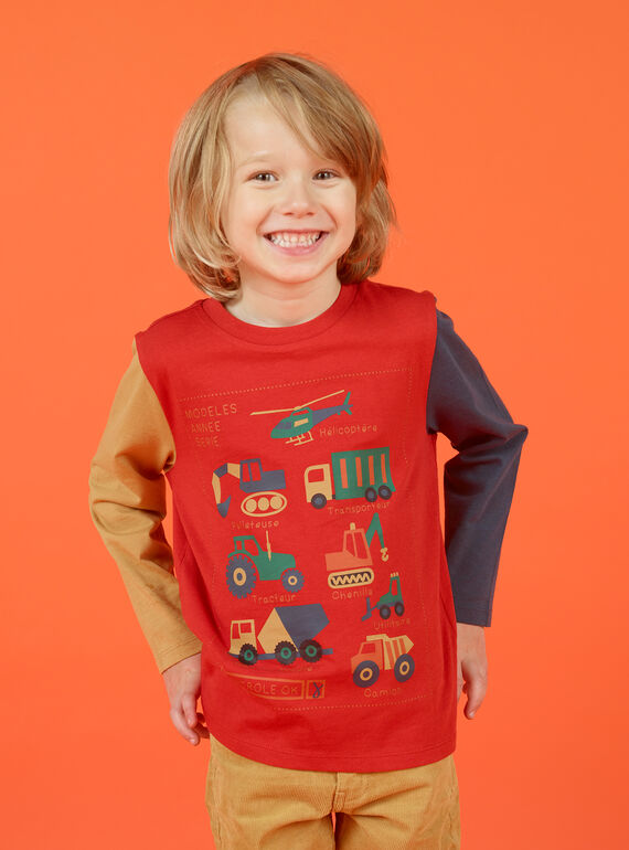 Camiseta de color rojo y naranja para niño MOCOTEE4 / 21W902L3TMLF521
