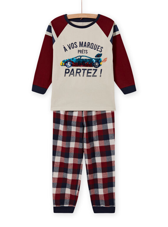 Pijama con estampado de coche y lentejuelas reversibles para niño MEGOPYJSPOR / 21WH1232PYJ080