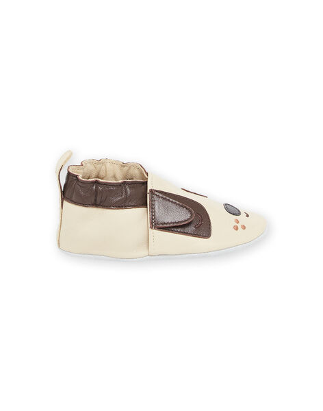 Patucos de piel beige con estampado de perro RUCHOSDOG / 23KK3841D3S080