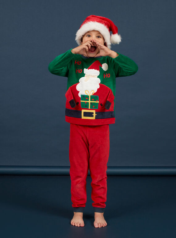Pijama verde con dibujo de Papá Noel para niño MEGOPYJNOPER / 21WH12F2PYJG614