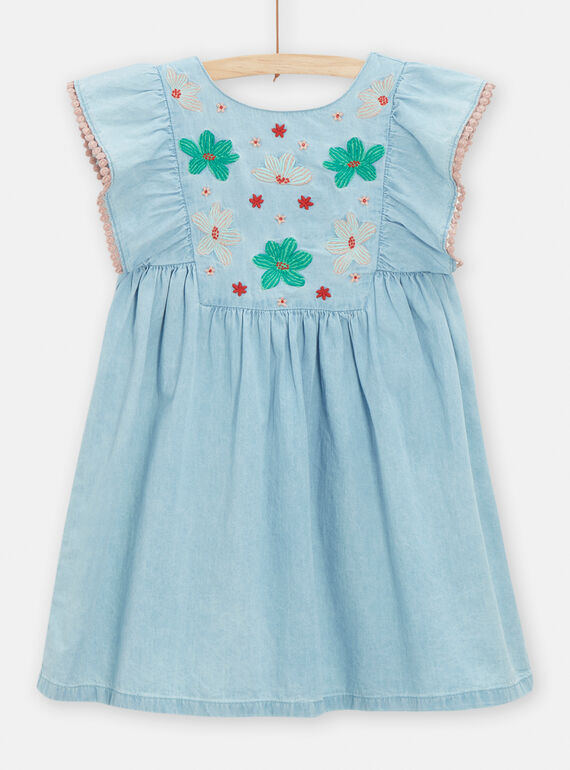 Vestido de color azul claro para niña TACOROB2 / 24S901N2ROBP272