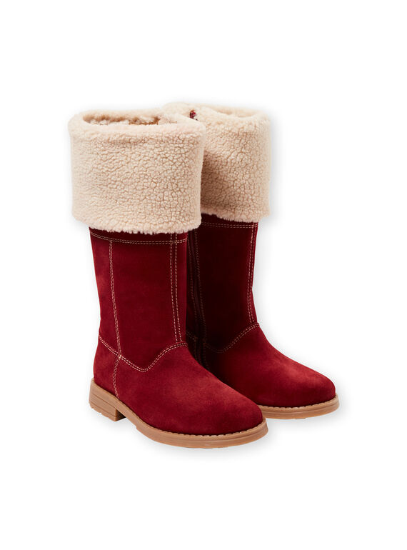 Botas de color burdeos para niña GFBOTTERED / 19WK35Y1D10503