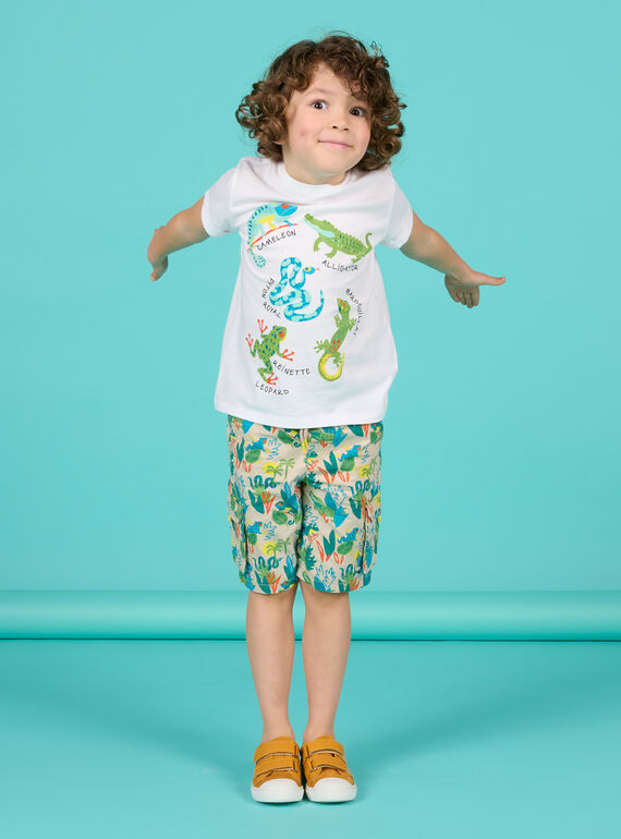 Bermudas con estampado de selva color crudo para niño NOHOBER3 / 22S902T3BERA006