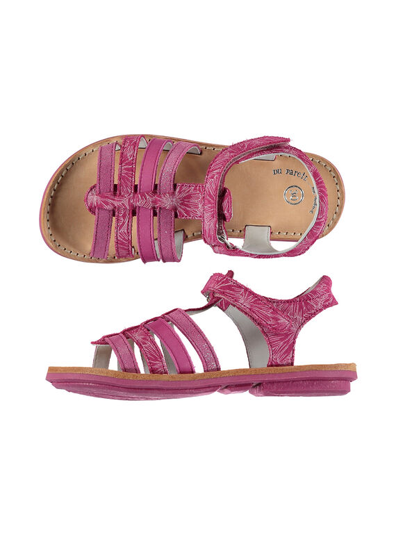 Sandalias con múltiples tiras de piel para niña FFSANDMIN2 / 19SK35D1D0E304