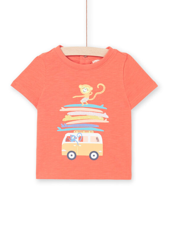 Camiseta de manga corta de color rojo, para bebé niño LUBONTI2 / 21SG10W4TMCF504