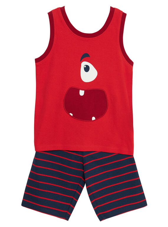 Pijama corto de tirantes de color rojo para niño JEGOPYCMON / 20SH12U7PYJF505