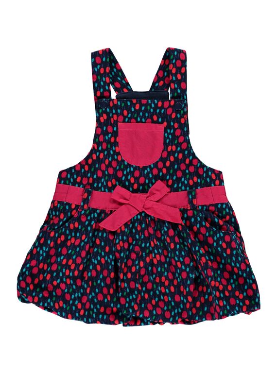 Baby girls' strappy velour dress DITRIROB2 / 18WG09D1ROB099