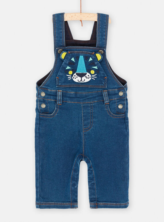 Peto vaquero azul para bebé niño SUDUSAL / 23WG10P1SALP274