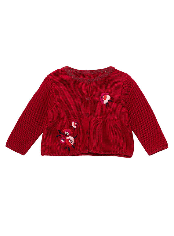 Cárdigan bordado de punto de espuma para bebé niña JIVICAR / 20SG09D1CAR330