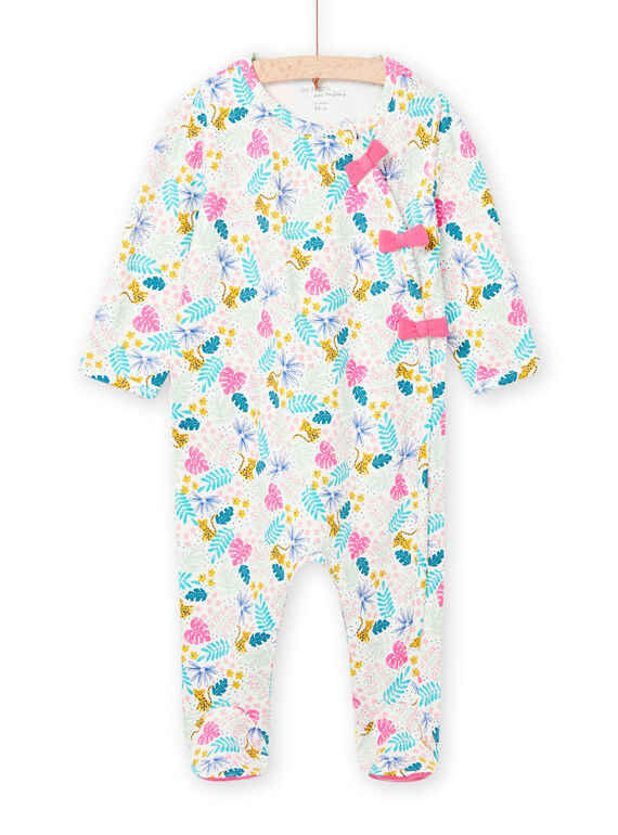 Pelele de color crudo con estampado hojas para bebé niña NEFIGREJUN / 22SH13G3GRE001